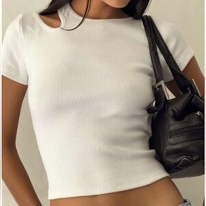 Yuji Cut-Out Ribbed Tee.